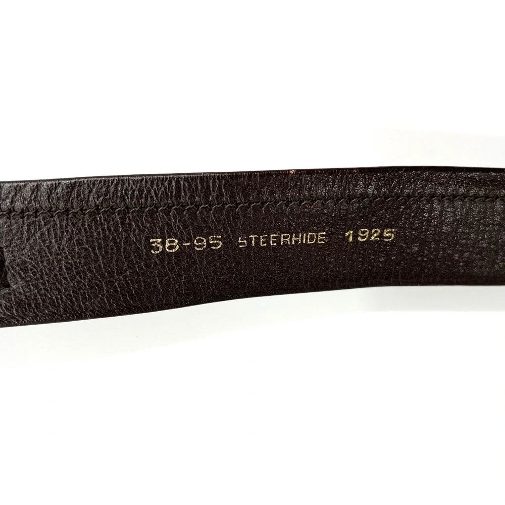 VINTAGE Steerhide leather zipper money belt 1925 brown travel pick‎ pocket 38 95